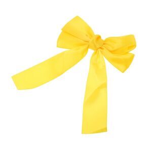 Solid Bow Ribbon Duckbill Hair Clips Hairdo Clip Yellow